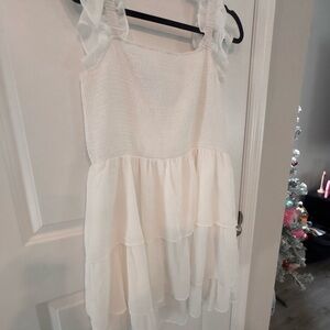 Charming White Ruffle XXL Dress